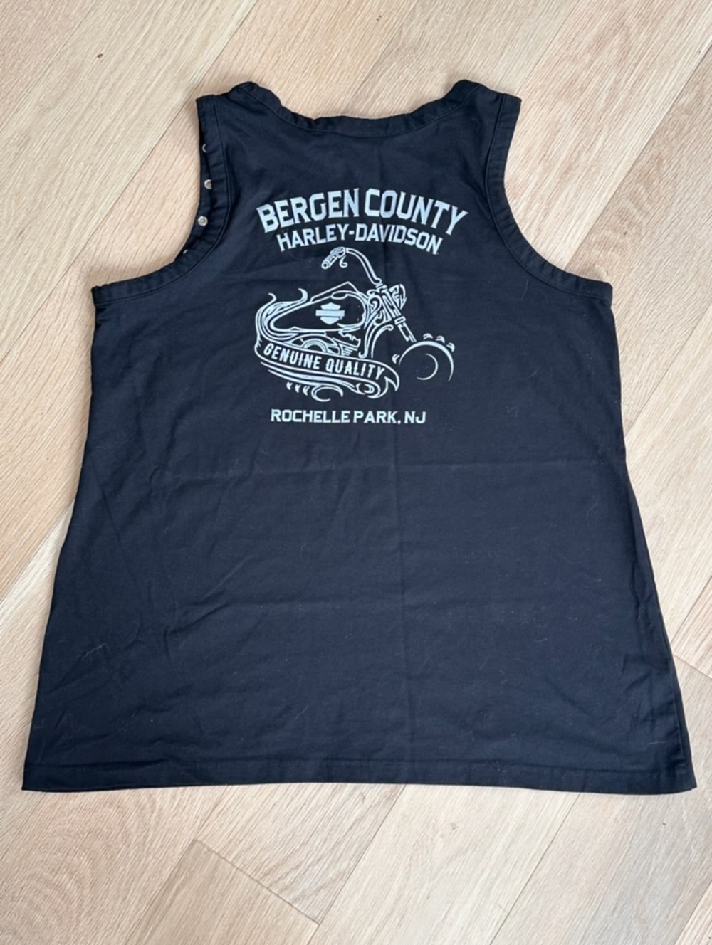 Harley-Davidson Winged Logo Tank. Black Grommet Trim Edgy Biker Top. - Picture 4 of 4
